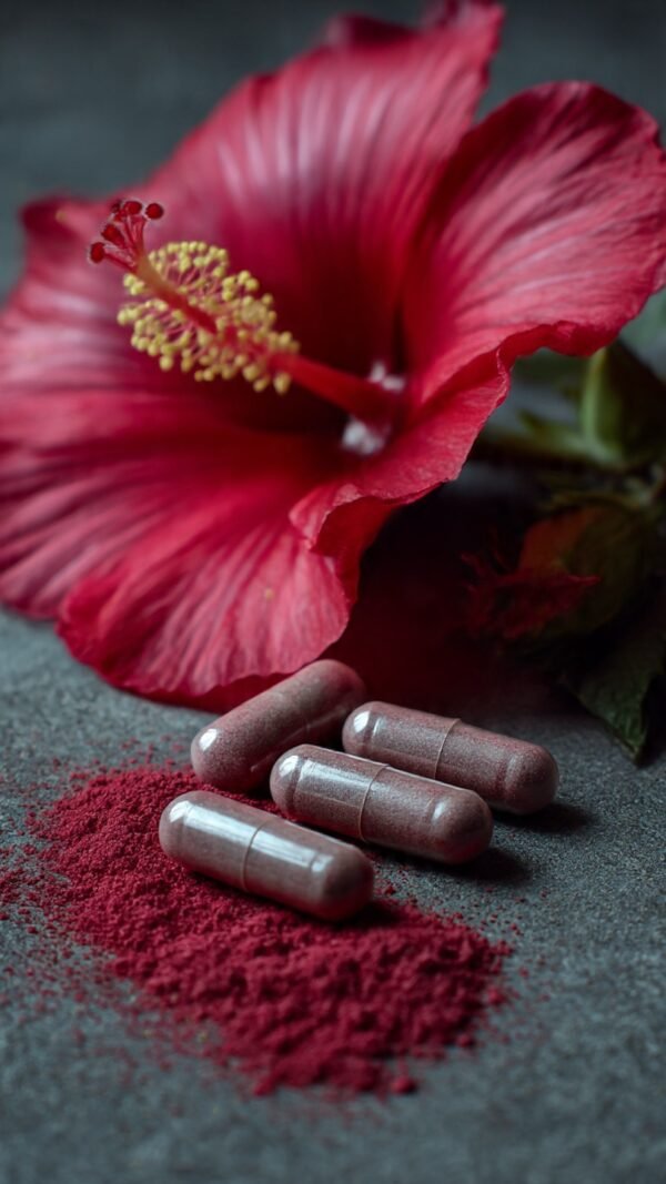 hibiscus — 100% pure herbal veggie capsules heart healthy, cooling & antioxidant rich botanical support be well. be whole. be you.