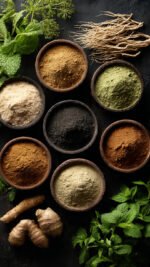multiple types of vegan herbal powder made